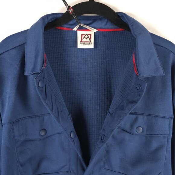 NWT AVALANCHE Outdoor Snap Collared Navy Shirt Jacket Fleece CAM816B Size M & LG - Picture 2 of 12